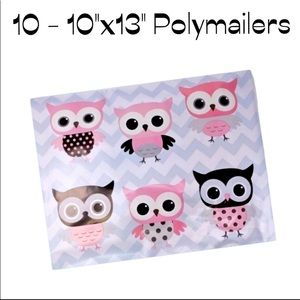 10 Poly Mailers, 10x13, Owl Design, Cute